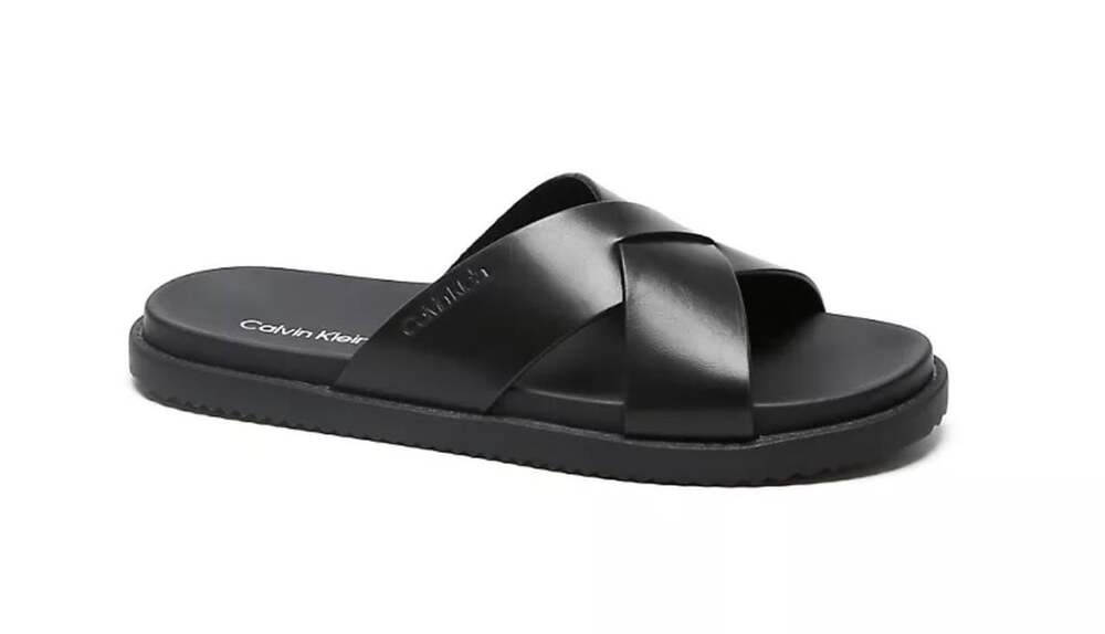 Calvin Klein Lusako Slide Sandal Black Leather